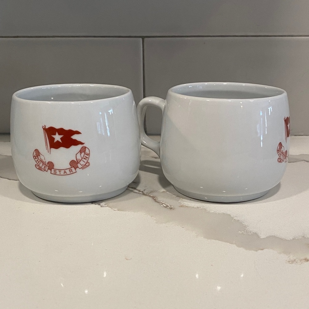 Titanic White Star Line Coffee Mugs Set of 2